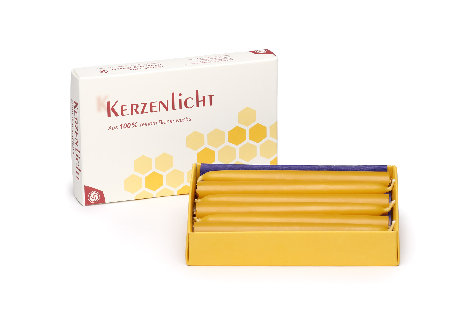 Bienenwachskerzen-Christbaumkerzen-120mm-natur-unverpackt-12-Stueck-in-Schachtel-ksg