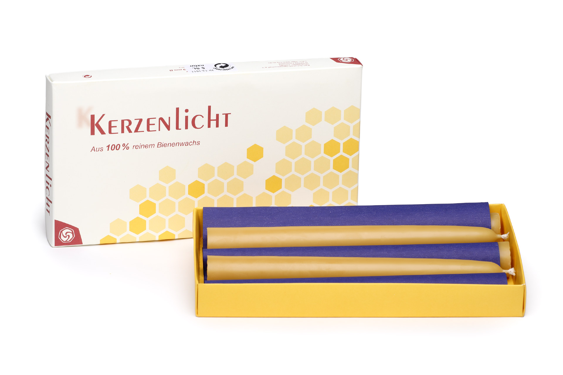 Bienenwachskerzen-Tafelkerzen-200mm-natur-verpackt-5-Stueck-ksg