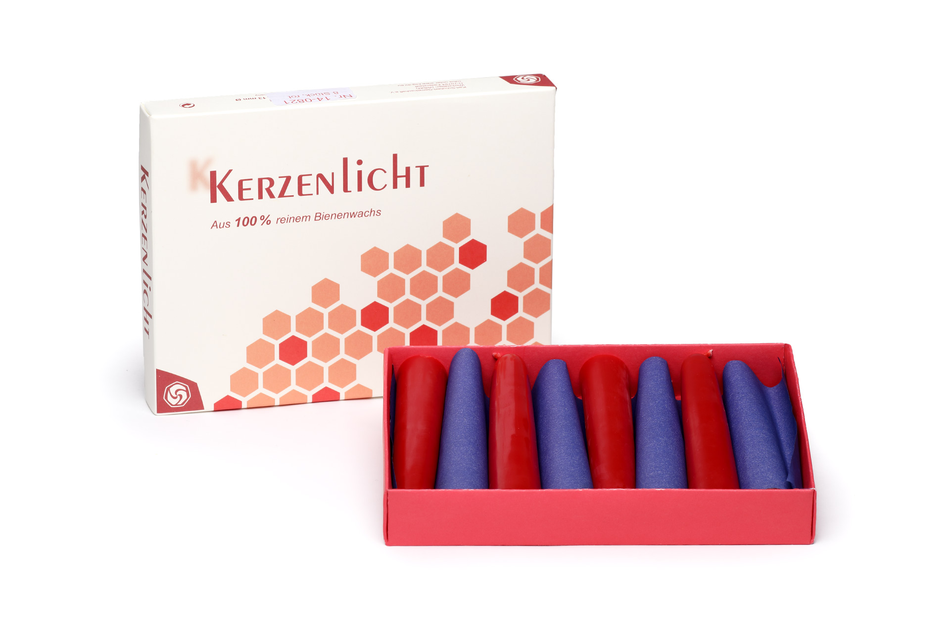 konische Kerzen-120mmlang-rot-verpackt in Schachtel-ksg